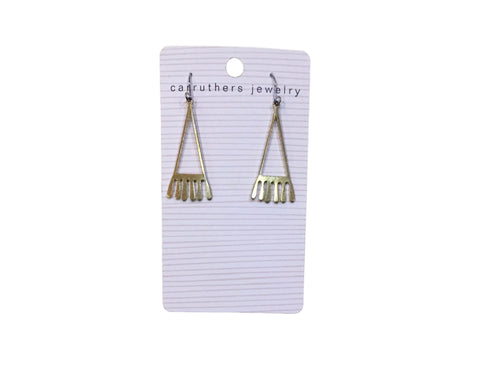 Brass triangle dangle earrings