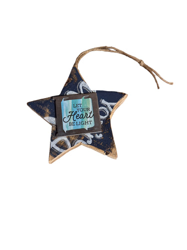 Star Ornament-Let Your Heart Be Light (blue)