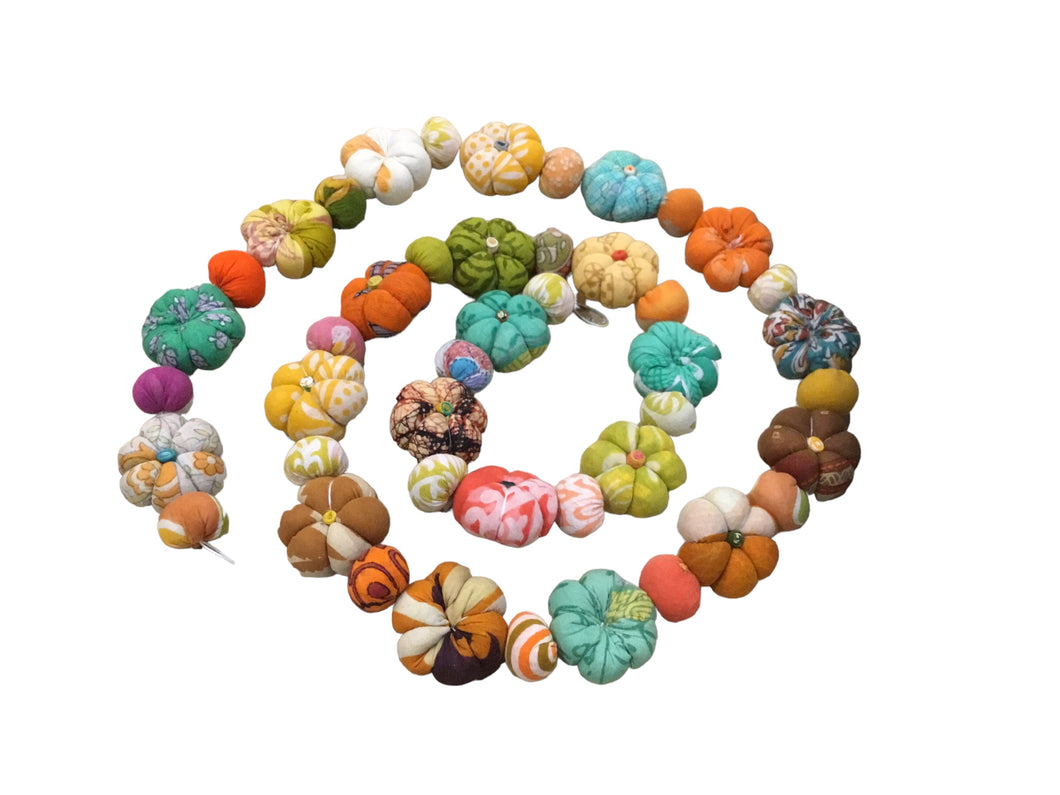 Mini saree pumpkin bead garland
