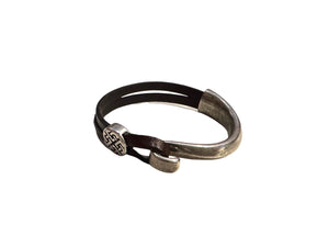 Brown Silver Hook Bracelet