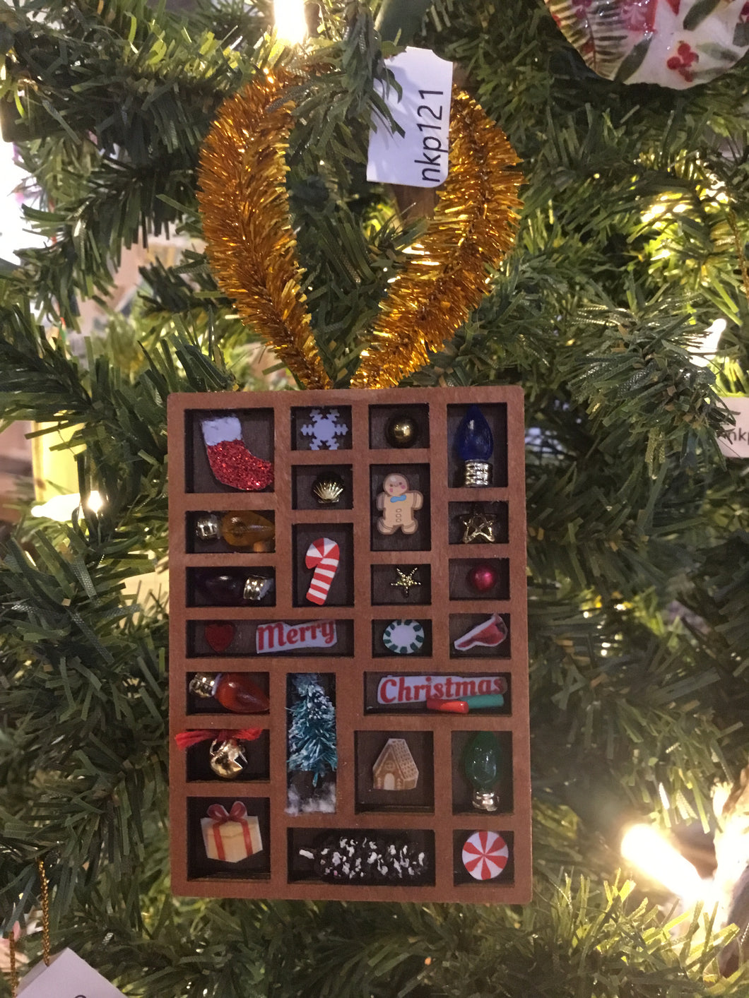 Merry Christmas Mini Printer Tray Ornament