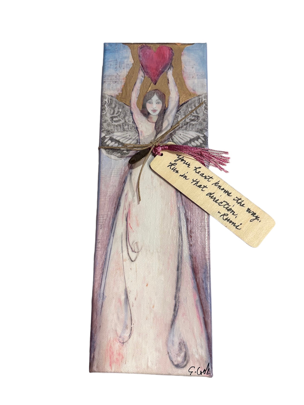 Canvas Angel with Bookmark 