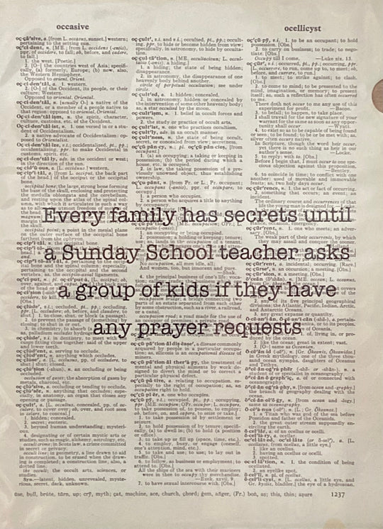 Dictionary Art Print - Every Family Has Secrets