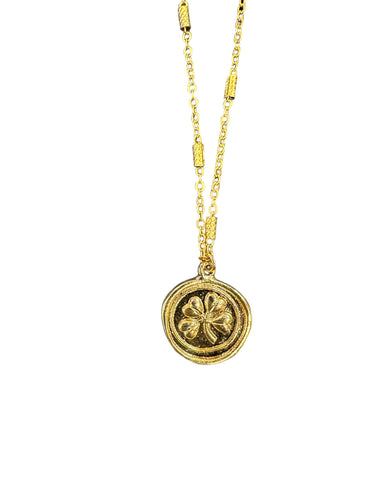 Gold Shamrock Necklace