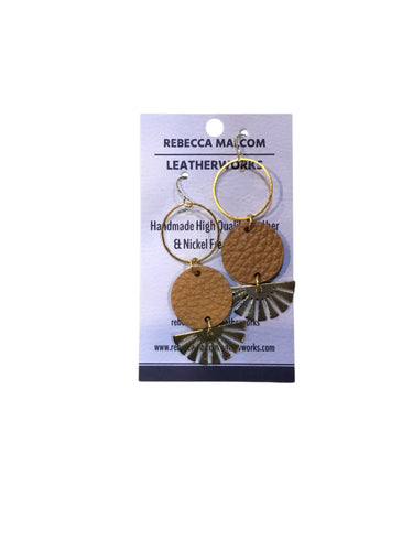 Circle Fan Earrings - Mustard