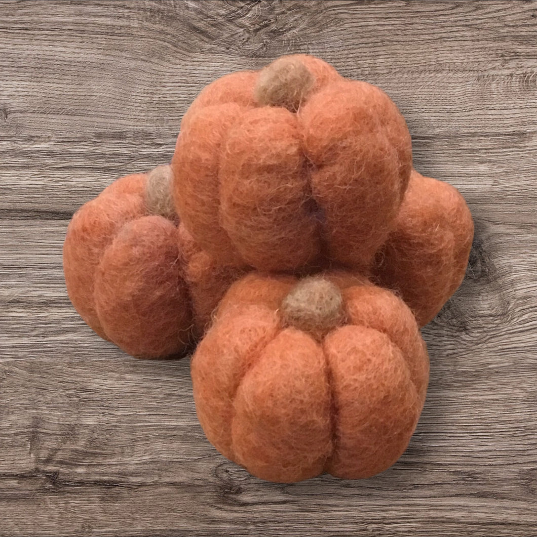 Felt Pumpkins-Coral