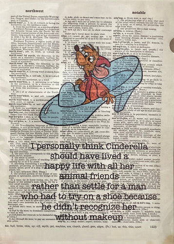 Dictionary Art Print - I Personally Think Cinderella