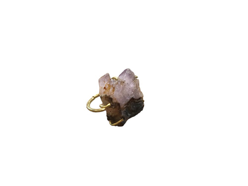 Amethyst Druzy and Brass Ring