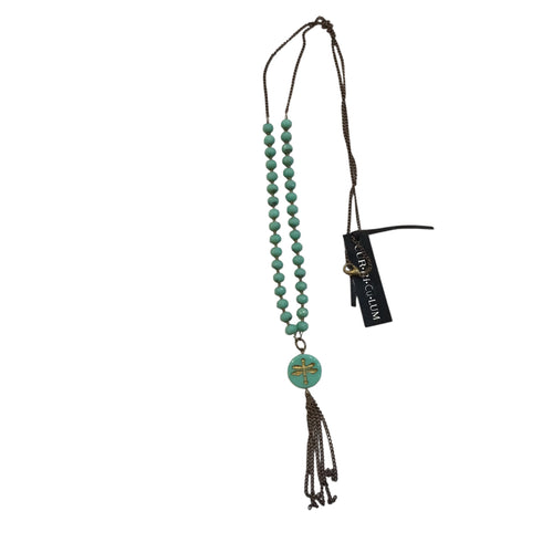 Aqua Dragonfly with Aqua Rondelle Czech Glass Necklace