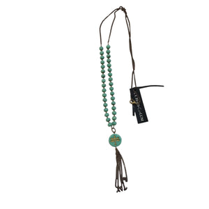 Aqua Dragonfly with Aqua Rondelle Czech Glass Necklace