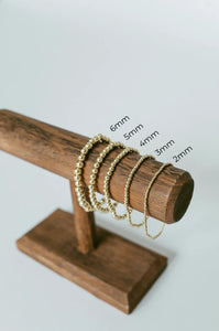 Gold Filled 3mm Beaded Bracelet -Large