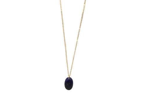Lapis and Brass Midi Gemstone Pendant