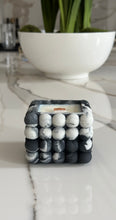Refillable Black and White Cube Candle- White Tea & Ginger