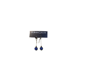 Denim blue Czech glass earrings