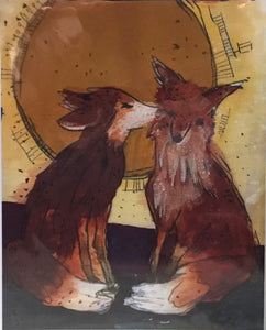 Kissy face foxes