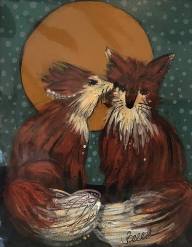 Kissy face foxes
