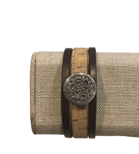 Cork and Leather Bracelet