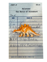 Vintage Library Checkout Card Magnet - Dinosaur