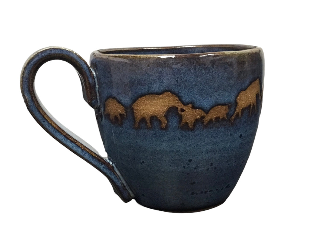 Elephant Parade Clay Mug (Cobalt & Chocolate)