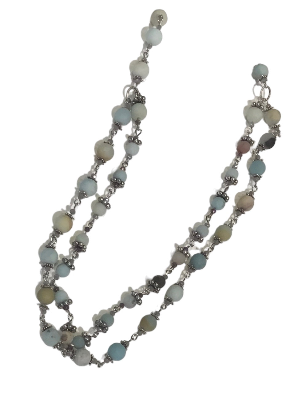 Light Blue Layered Bead Necklace
