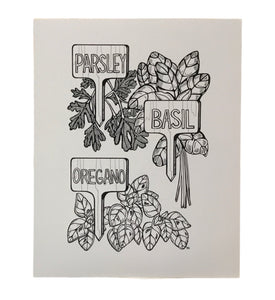 Parsley, Basil, Oregano Print w/Black Frame