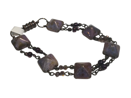 Purple Smoothed Stone Bracelet