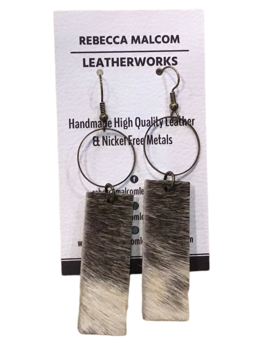 Cowhide Bar Earrings