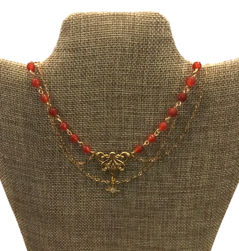 Fire Agate Star Necklace