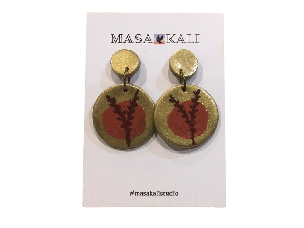 Clay Circle Stud Earrings