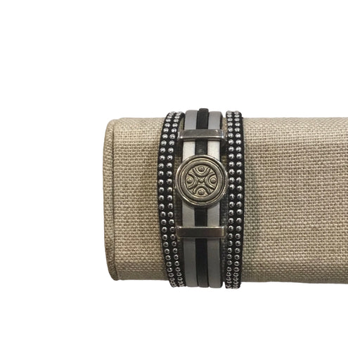 Black and Silver Cuff Bracelet