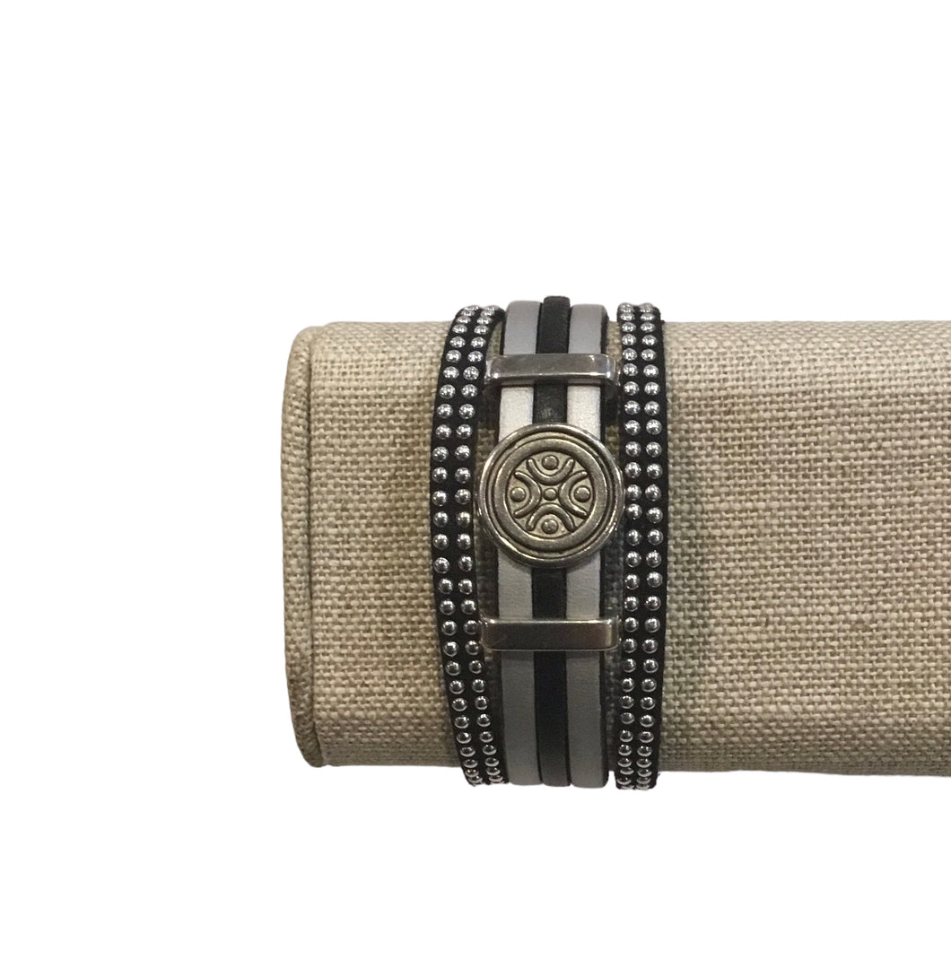 Black and Silver Cuff Bracelet