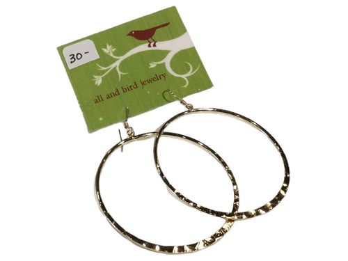 Hammered Gold Hoop Earrings