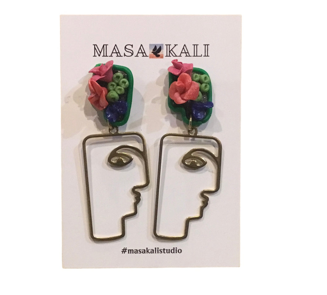 Flowery Faces Earrings
