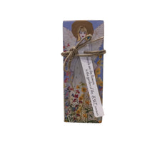 Small Wood Block Angel " Friends are the flowers.."