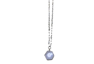 White solar quartz necklace