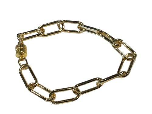 Large Gold Paperclip Chain Bracelet