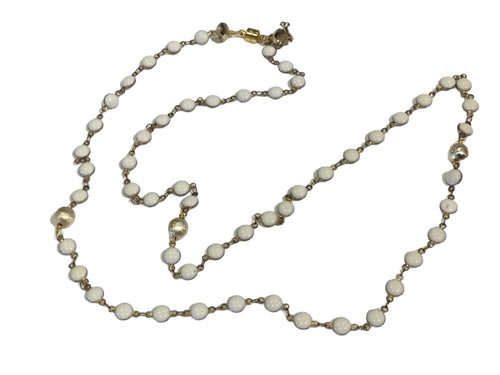 White Enamel w/ Gold Necklace