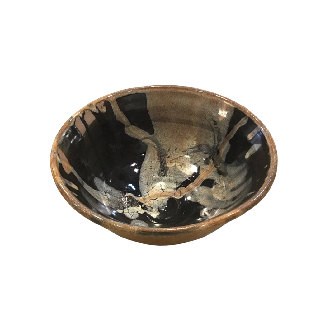 Medium Bowl with Gold and Black Accents