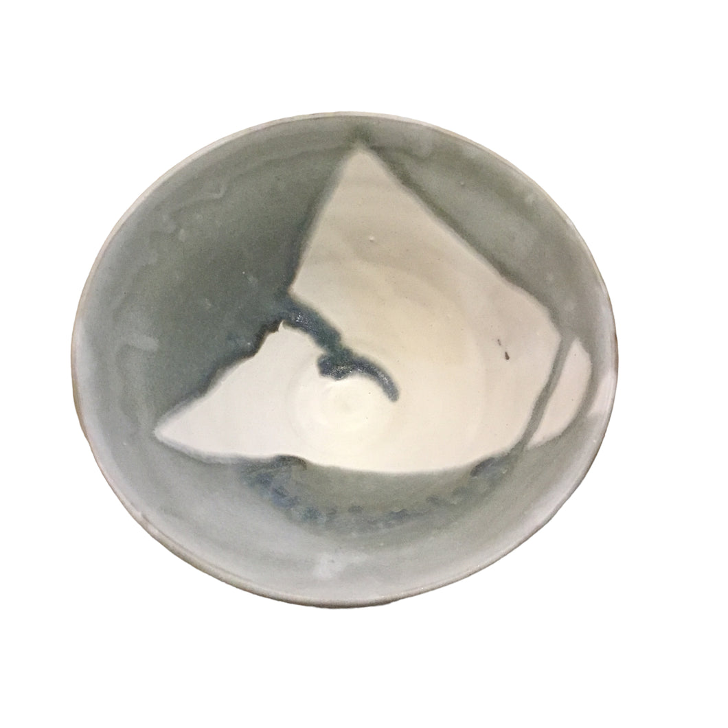 Medium Bowl with White and Blue Accents