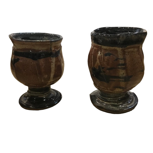 Georgia Clay Mugs with Blue and Brown Accents