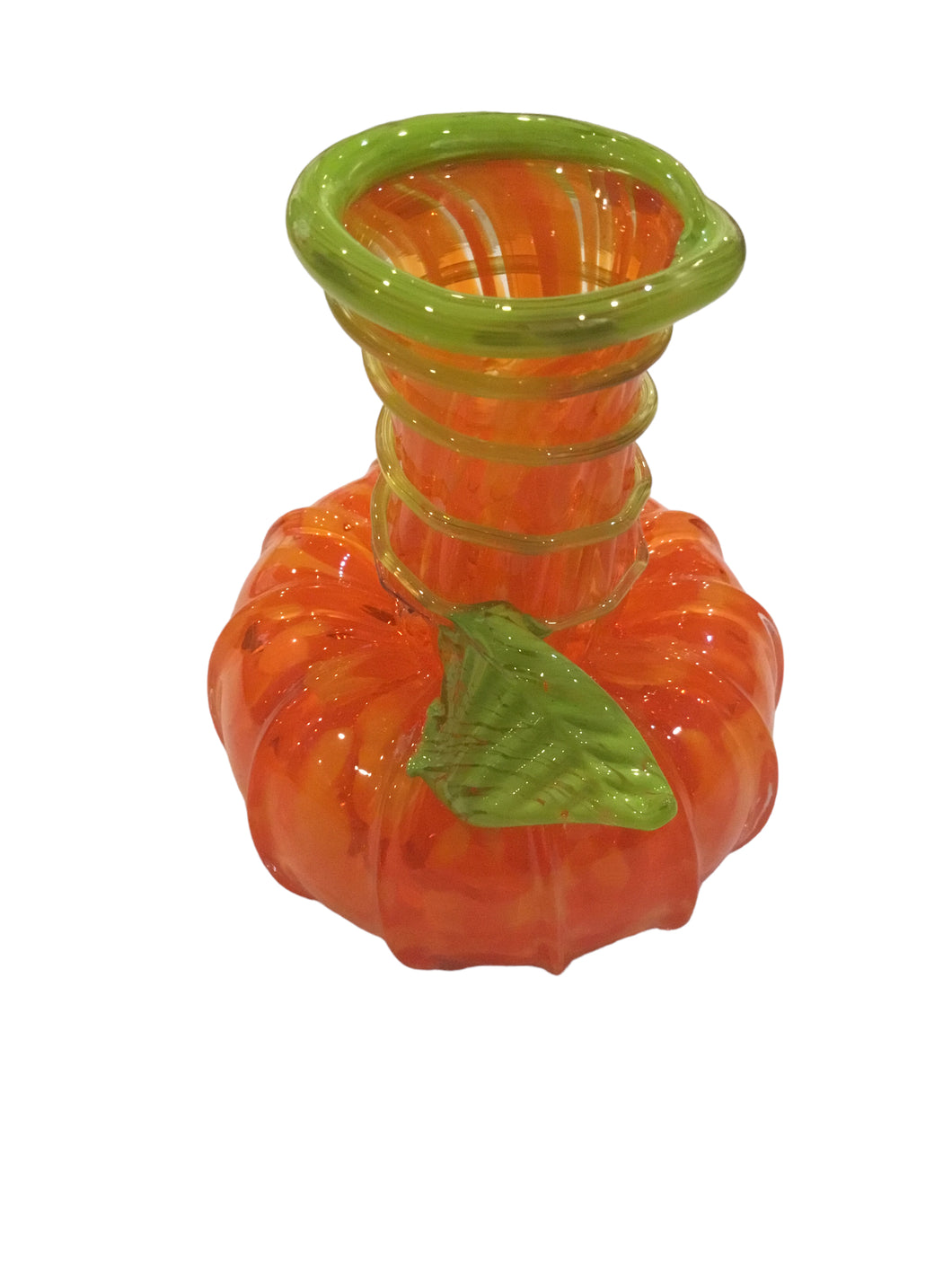 Orange Vase with Green Vine