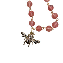 Cherry Quartz Bee Necklace