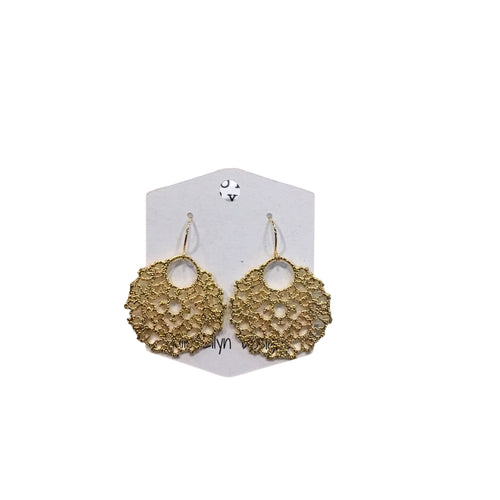 Gold Filigree Circle Earrings