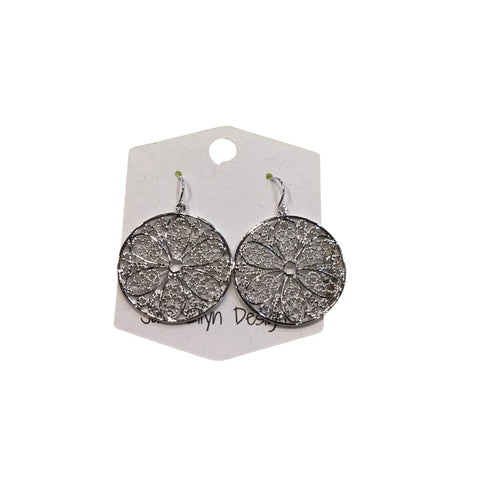 Silver Filigree Flower Earrings