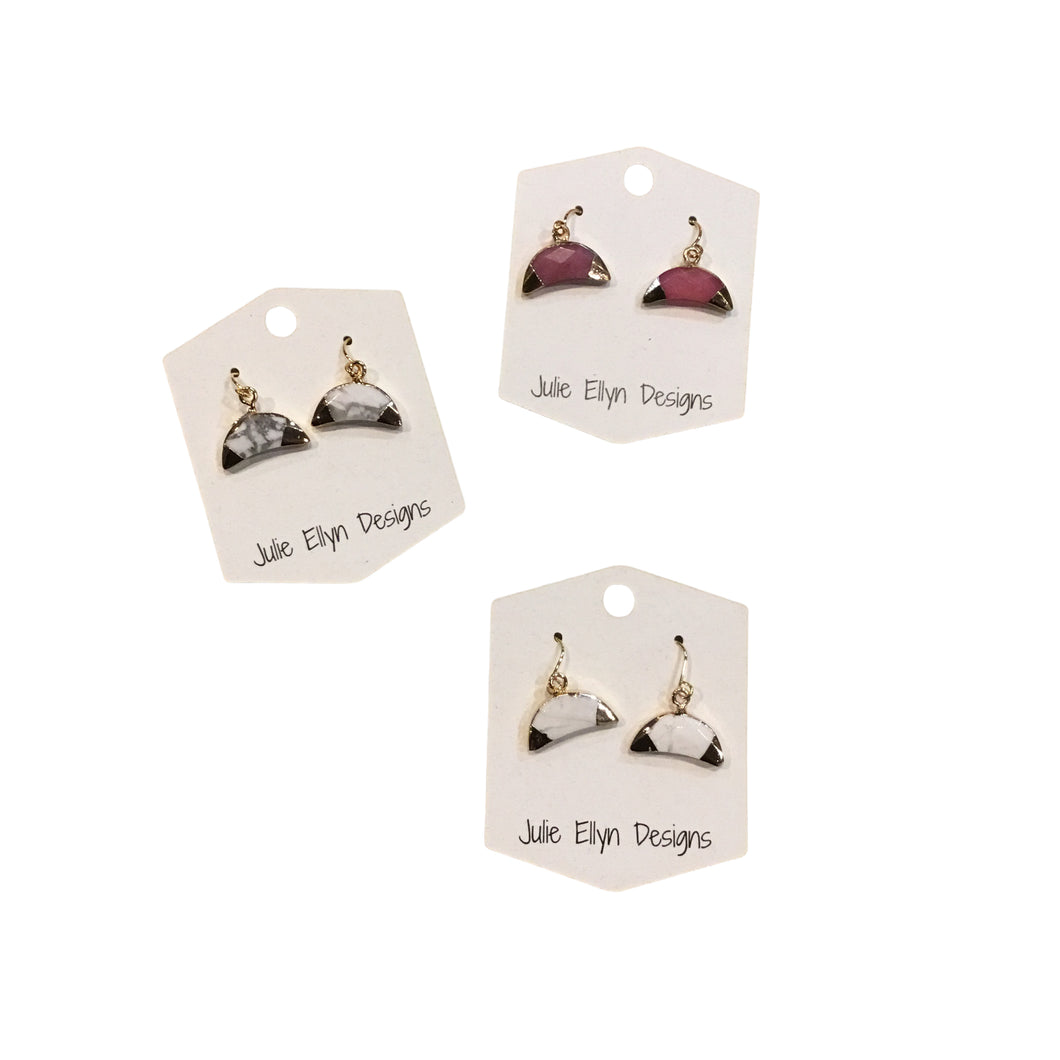 Gemstone Horn Earrings