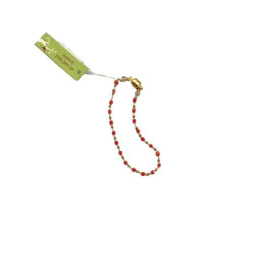 Custom Bracelet Red & Gold