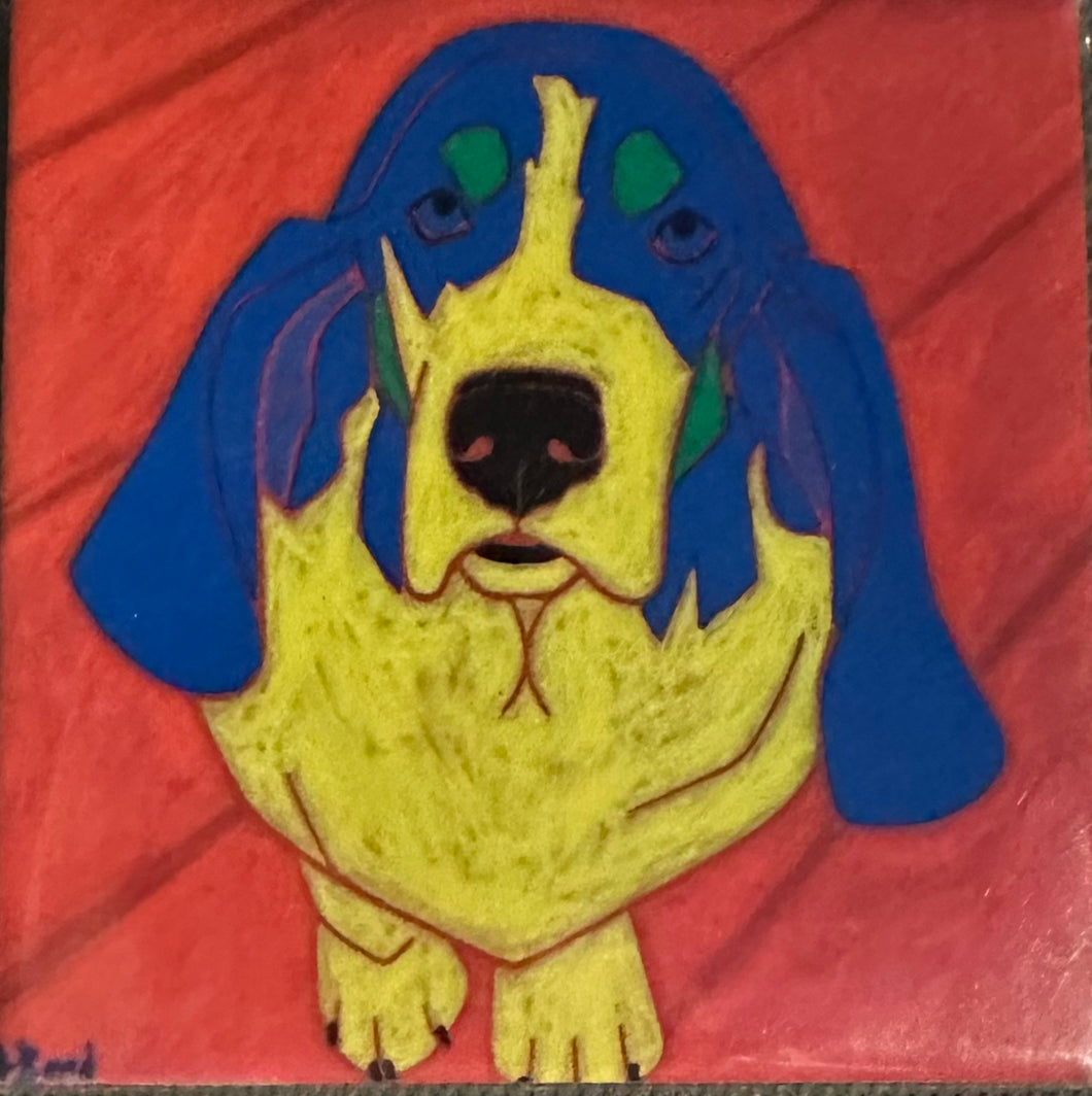 Basset Hound Lookin Up Coaster