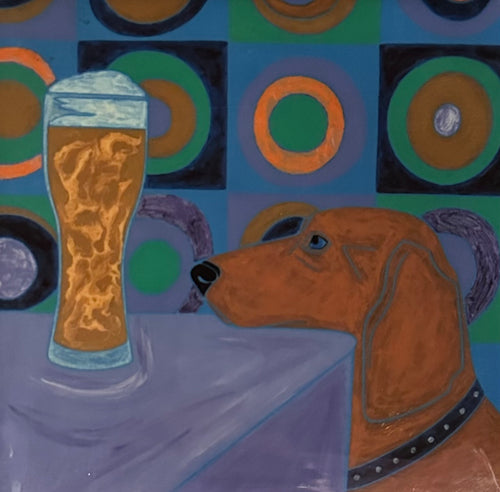 Dachshund with Beer Coaster