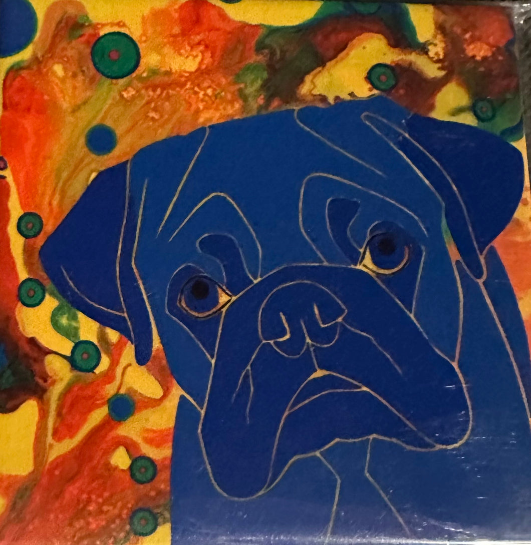 Bulldog Head Tilted Coaster