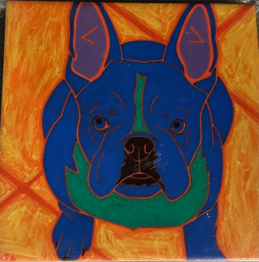 Blue Boston Looking Up Coaster